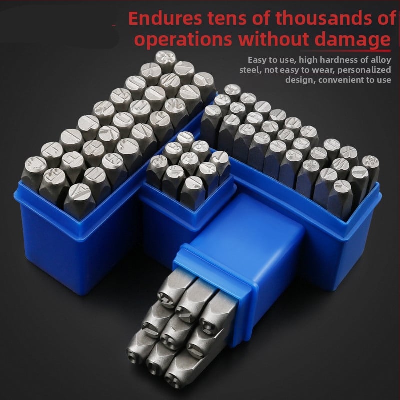 Qian Qi стоманен комплект за печат на символи: цифри, букви и дати