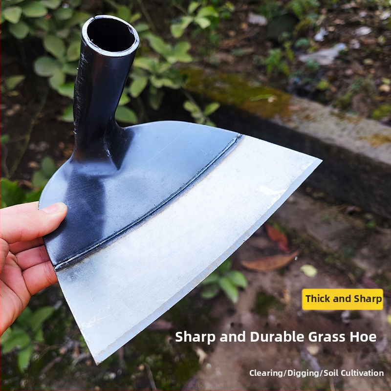 Мотика за плевене с дълга дръжка, цялостно стоманено тяло и усилена глава за градинарство на открито