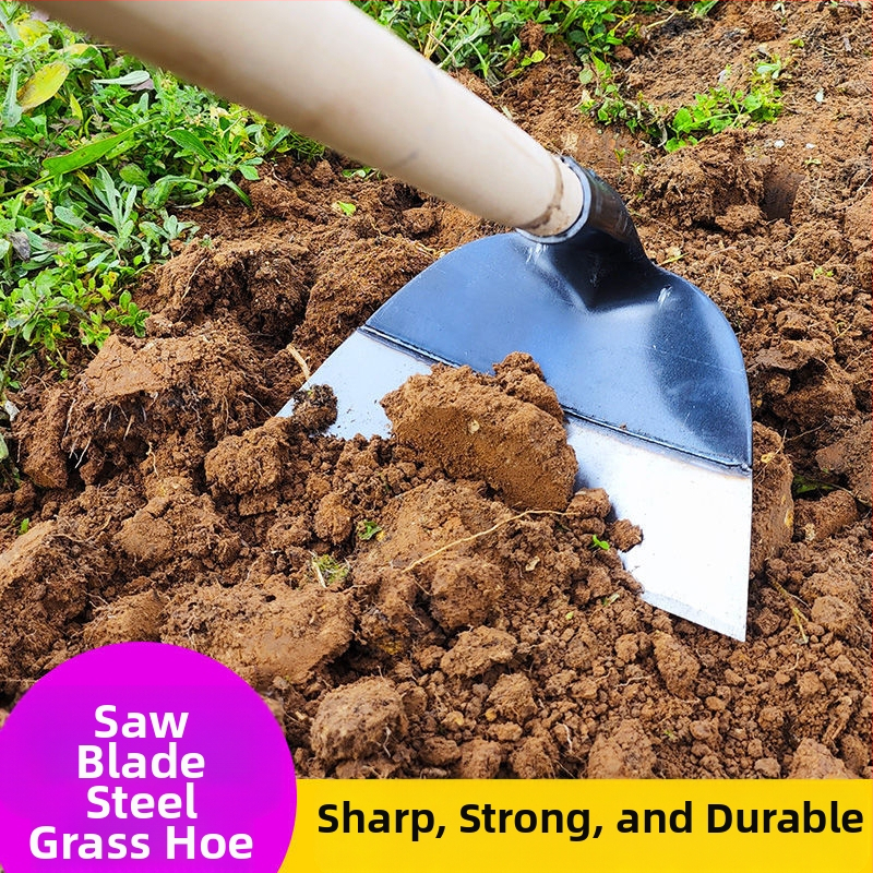 Мотика за плевене с дълга дръжка, цялостно стоманено тяло и усилена глава за градинарство на открито