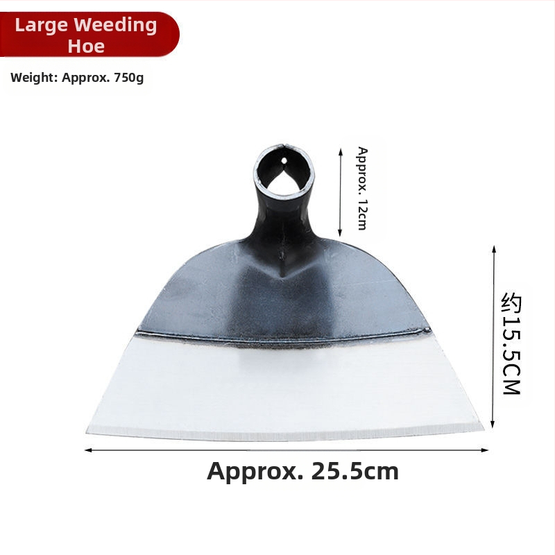 Hosszú nyeletű gyomirtó kapa teljes acélból, erősített fejjel, kültéri kertészkedéshez