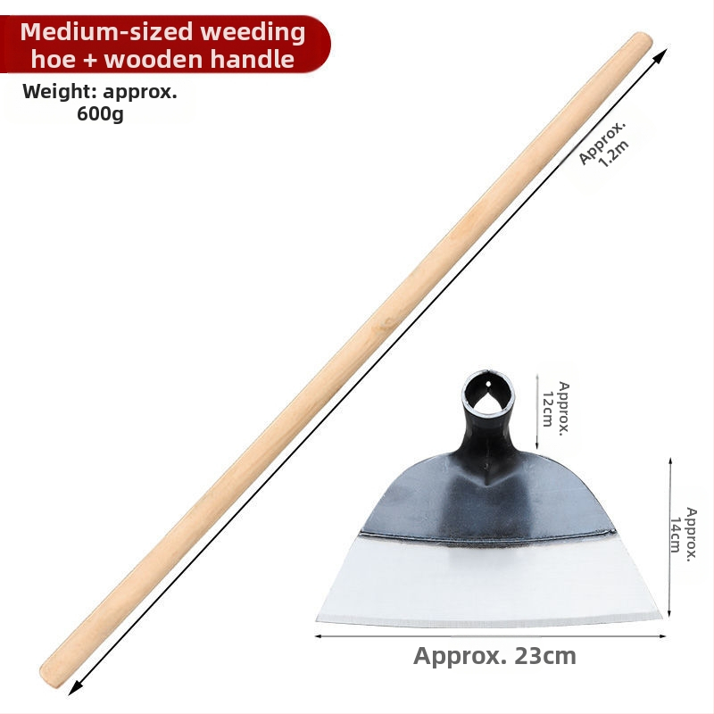 Hosszú nyeletű gyomirtó kapa teljes acélból, erősített fejjel, kültéri kertészkedéshez