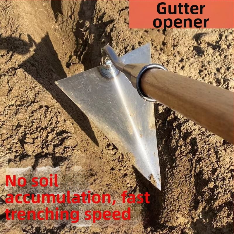 Τρίγωνο φτυάρι κήπου από μαγανιοχάλυβα – εργαλείο κήπου για αυλάκωση και χαλάρωση εδάφους, μάρκα Lan Jiaochen