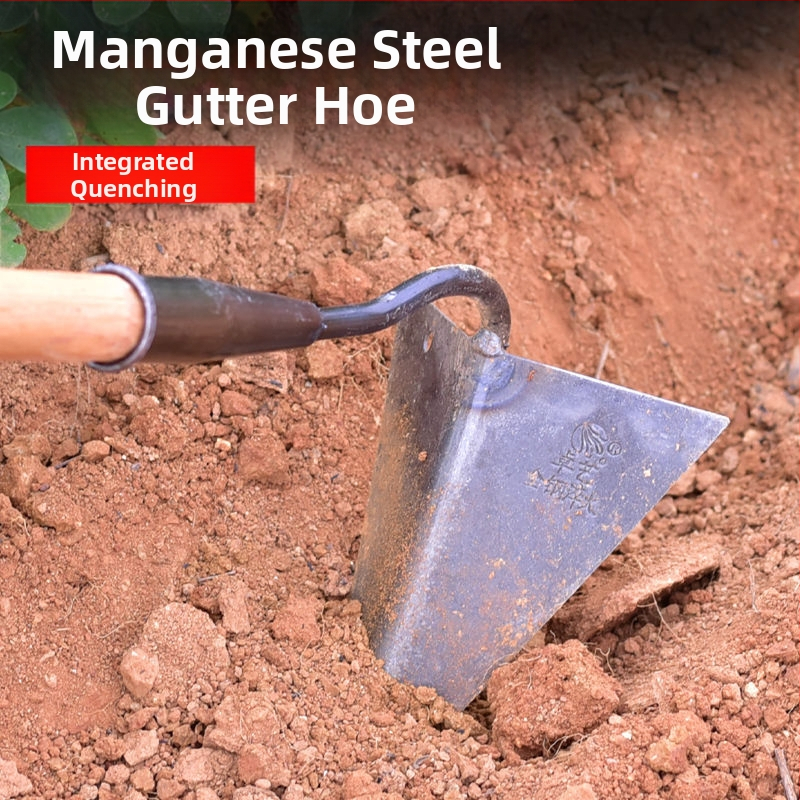 Триъгълна мотика за градина – манганова стомана, за копаене на лехи и разрохкване на почвата, марка Lan Jiaochen