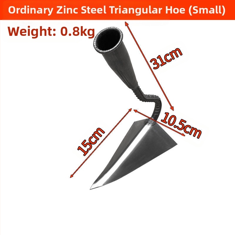 Háromszög kapálóvas kerthez – mangánacélból készült, kerti eszköz a sávok ásására és a talaj lazítására, márka Lan Jiaochen