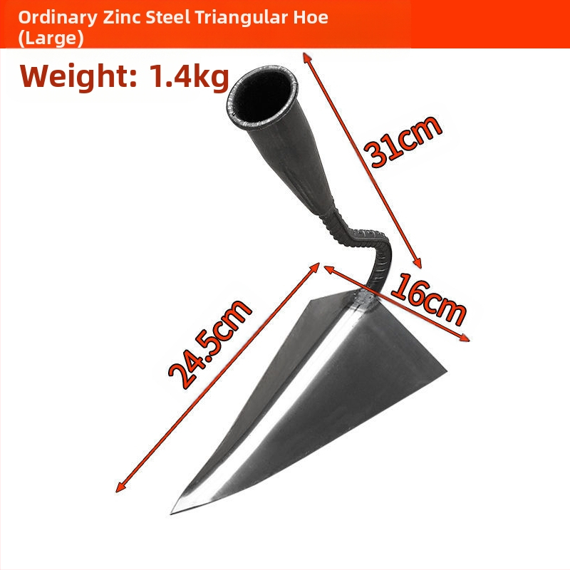 Háromszög kapálóvas kerthez – mangánacélból készült, kerti eszköz a sávok ásására és a talaj lazítására, márka Lan Jiaochen