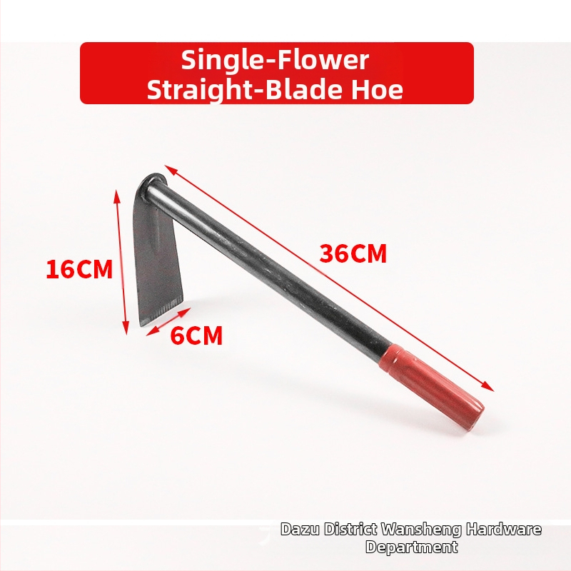 Lopată de grădină cu dublă utilizare, greblă cu trei dinți, vârf ascuțit; Wanxing marcă, bază din oțel, unelte de construcții
