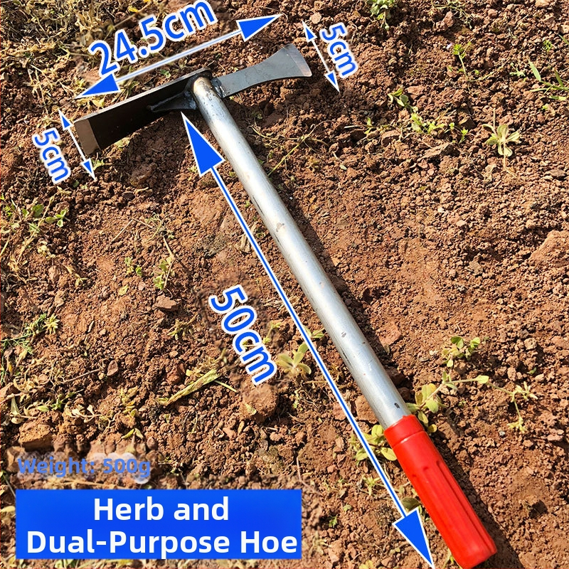 Lopată de grădină cu dublă utilizare, greblă cu trei dinți, vârf ascuțit; Wanxing marcă, bază din oțel, unelte de construcții