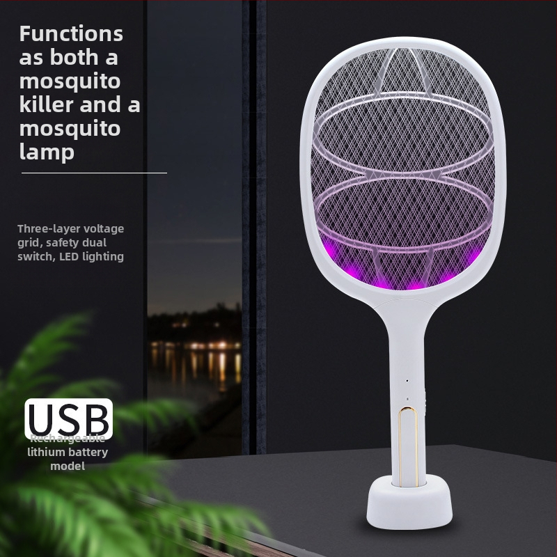 Feilida Lampă de Omorâre a Țânțarilor – două în unu: capcană LED cu șoc electric, acoperire 41–60㎡, LED, 4W, baterie încorporată 1001–1600mAh, autonomie 3–6 ore