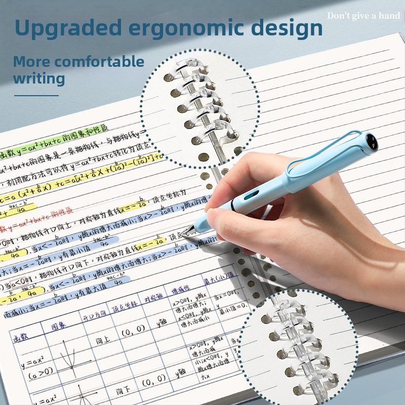 Прозрачен бележник с отделим вътрешен блок и квадратни редове, идеален за гимназисти