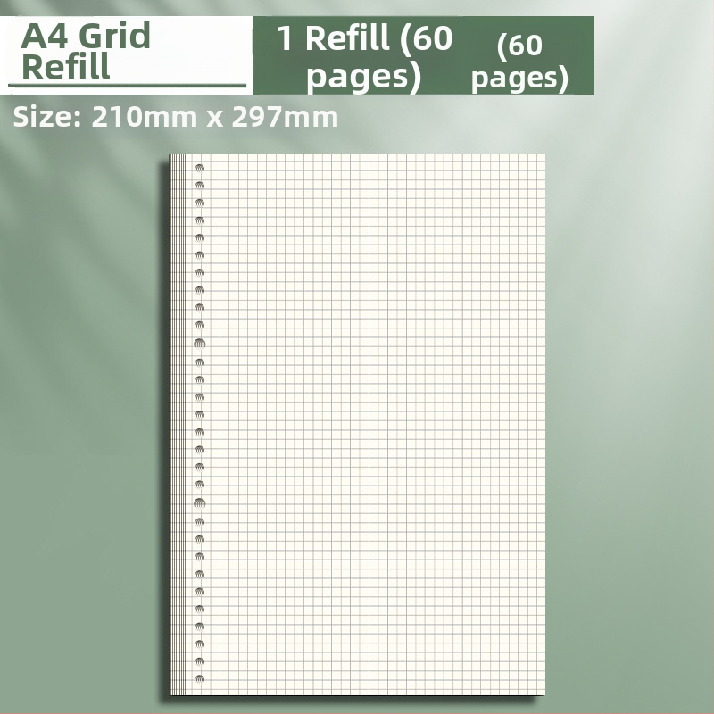 Caurspīdīgs piezīmju grāmatiņa ar noņemamu iekšējo bloku un kvadrātveida lapām, ideāli piemērots vidusskolas skolēniem