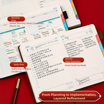 Σημειωματάριο Qingyile stationery, κάλυμμα από τεχνητό δέρμα, δέσιμο με μεταλλικό σύρμα, Daolin χαρτί, 80 g/m²