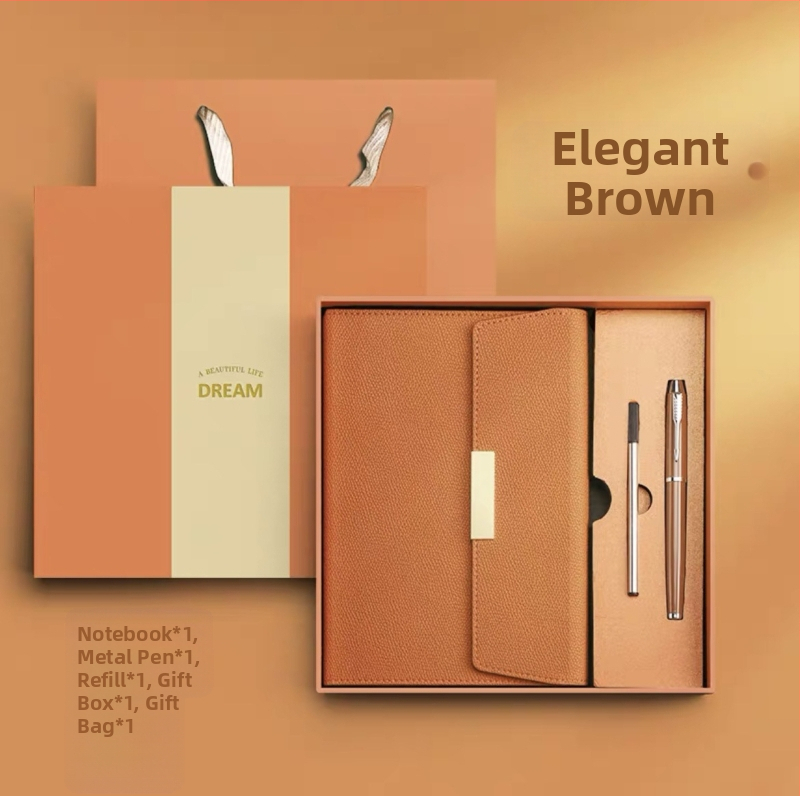 Poklon set bilježnica s PU koricama, spiralno povezivanje, Dowling papir 80 g, USB 16 GB, metalno pero s refillom