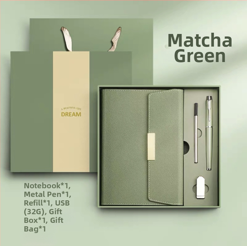 Poklon set bilježnica s PU koricama, spiralno povezivanje, Dowling papir 80 g, USB 16 GB, metalno pero s refillom