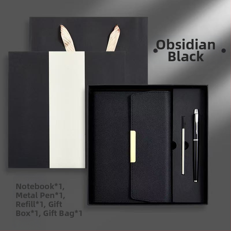 Poklon set bilježnica s PU koricama, spiralno povezivanje, Dowling papir 80 g, USB 16 GB, metalno pero s refillom