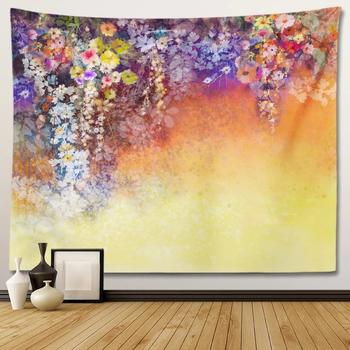 Ταπέτσα τοίχου με floral ψυχεδελικό μποέμ σχέδιο; 100% πολυεστέρας, Nordic στυλ, μοτίβο τοπίου, με δυνατότητα παραμετροποίησης, κατάλληλο για σαλόνι, υπνοδωμάτιο, μελέτη, εστιατόριο, παιδικό δωμάτιο