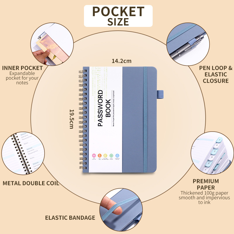 Спирален бележник — Bondo PAXT0086, 56 страници, хартия 100 г/м², индексна страница със писалка, персонализиране