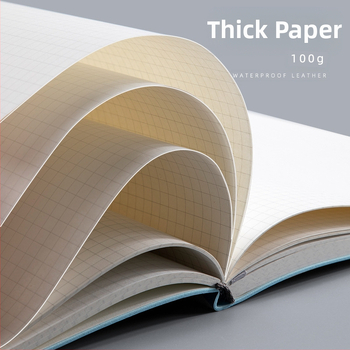 Notebook με τετράγωνες σελίδες; PU κάλυμμα; δέσιμο με μεταλλικό σύρμα; χαρτί 100 gsm από δάσος; 100 σελίδες