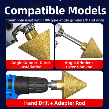 Haoqi Διαμαντένιος κόφτης γωνίας για κεραμικά πλακάκια και μάρμαρο – διάνοιξη οπών, ρεάμερ, τρυπάνι, κωνική κεφαλή λείανσης