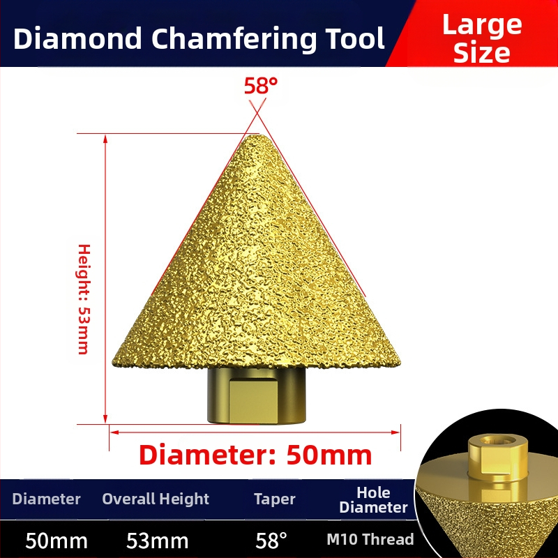 Haoqi Диамантен фрезер за заобляне на ръбове за керамични плочки и мрамор – отвори за дупки, разширител на отвори, бур за пробиване, конусовидна глава за шлайфане