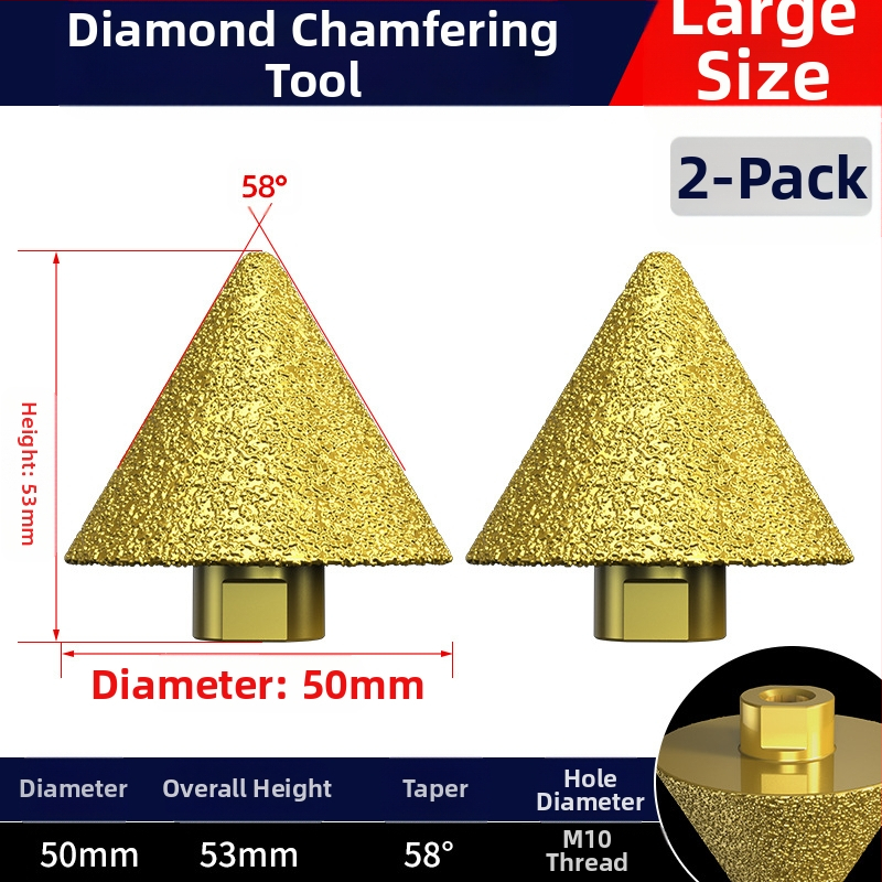 Haoqi Диамантен фрезер за заобляне на ръбове за керамични плочки и мрамор – отвори за дупки, разширител на отвори, бур за пробиване, конусовидна глава за шлайфане
