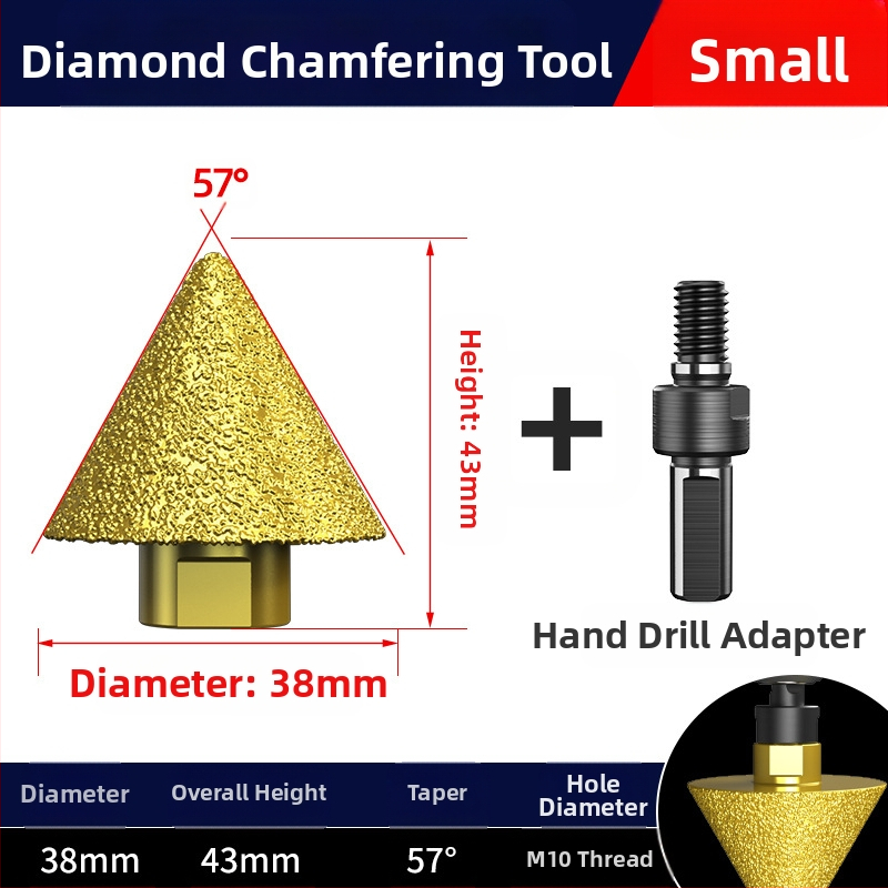 Haoqi Диамантен фрезер за заобляне на ръбове за керамични плочки и мрамор – отвори за дупки, разширител на отвори, бур за пробиване, конусовидна глава за шлайфане
