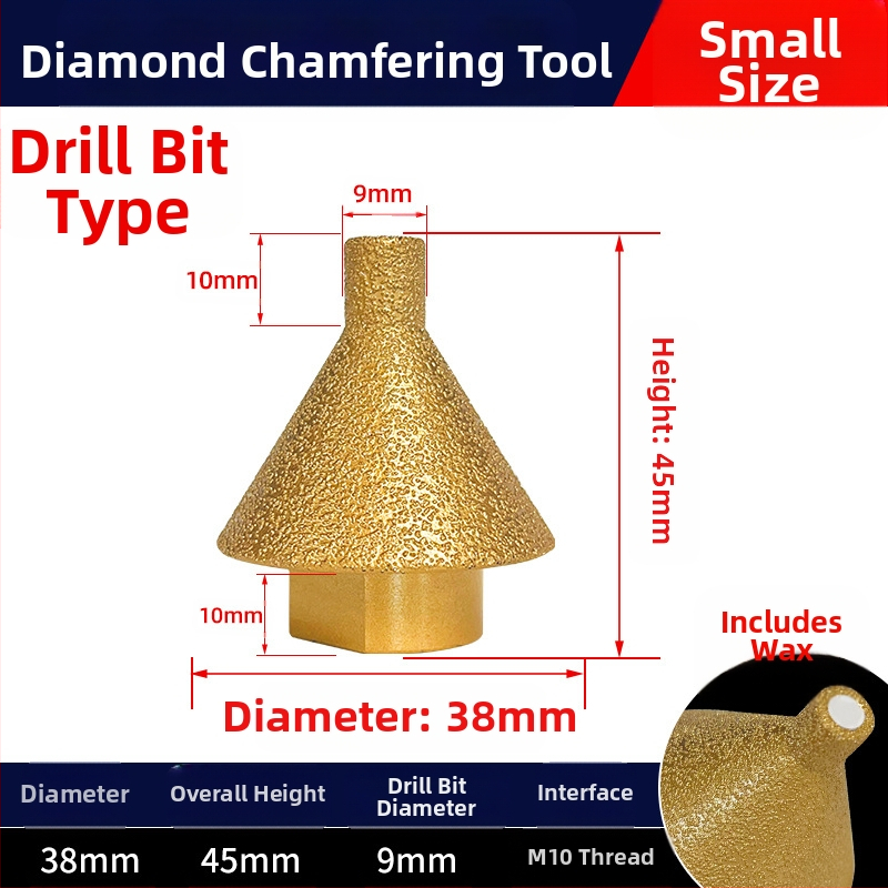 Haoqi Диамантен фрезер за заобляне на ръбове за керамични плочки и мрамор – отвори за дупки, разширител на отвори, бур за пробиване, конусовидна глава за шлайфане