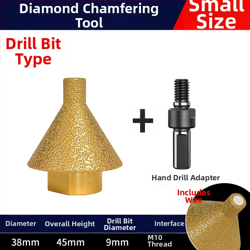 Haoqi Диамантен фрезер за заобляне на ръбове за керамични плочки и мрамор – отвори за дупки, разширител на отвори, бур за пробиване, конусовидна глава за шлайфане