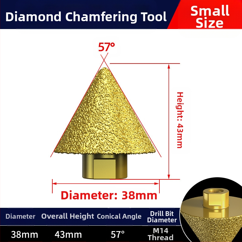 Haoqi Диамантен фрезер за заобляне на ръбове за керамични плочки и мрамор – отвори за дупки, разширител на отвори, бур за пробиване, конусовидна глава за шлайфане