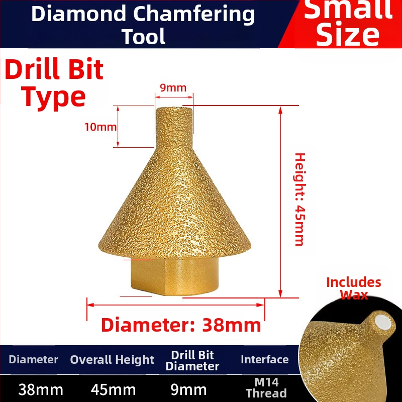 Haoqi Диамантен фрезер за заобляне на ръбове за керамични плочки и мрамор – отвори за дупки, разширител на отвори, бур за пробиване, конусовидна глава за шлайфане