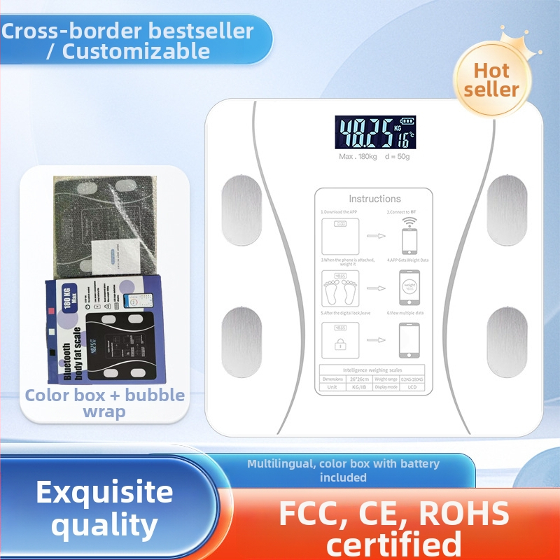 Ķermeņa tauku svari ar Bluetooth — gudra mājas veselības svari pieaugušajiem; mēra svaru, ķermeņa taukus, kalorijas un mitrumu; maksimālais slodze 180 kg