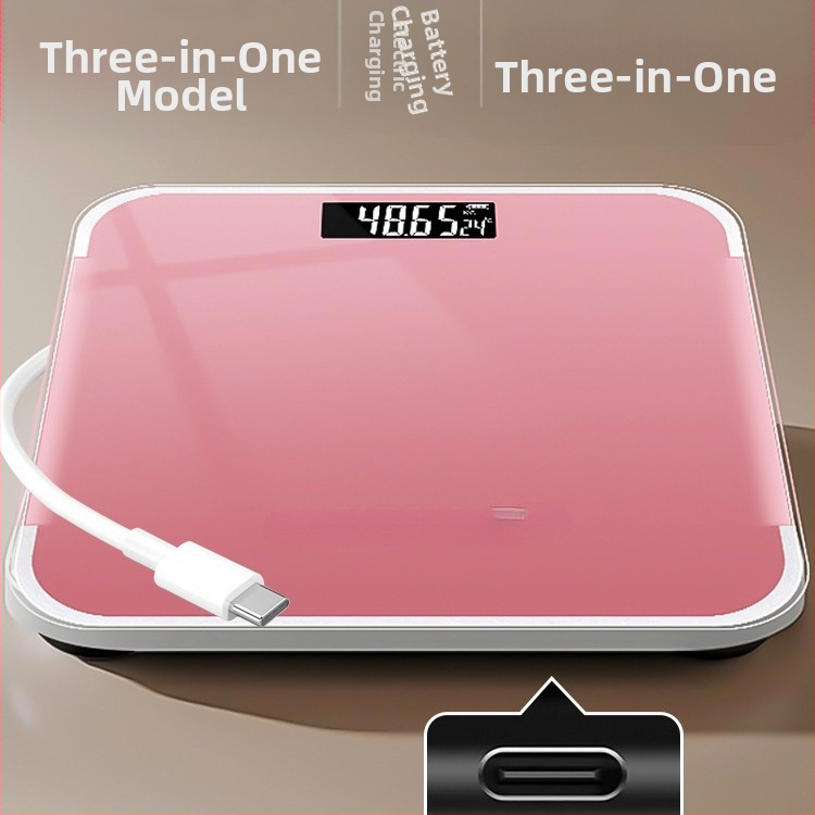 Yifei AH-6 taisnstūra elektroniskā ķermeņa svaru skala ar kalto stikla paneli