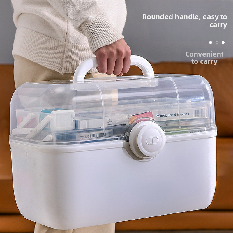 Кутия за лекарства за съхранение - Rhythm, пластмасова, с 3 раздела, модел 85, преносима (Марка Rhythm; Материал пластмаса; Раздели 3; Модел 85; Преносим)