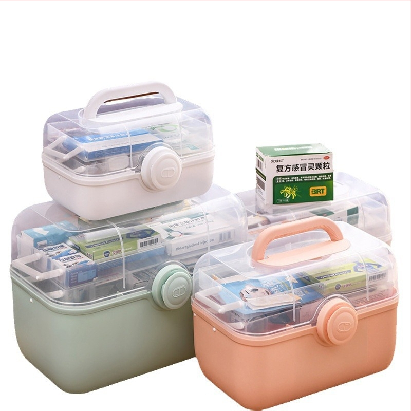 Кутия за лекарства за съхранение - Rhythm, пластмасова, с 3 раздела, модел 85, преносима (Марка Rhythm; Материал пластмаса; Раздели 3; Модел 85; Преносим)