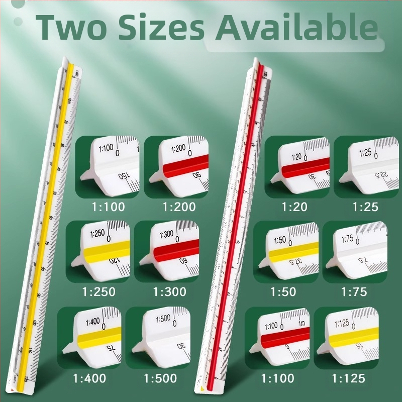 Триъгълен мащабен линейник за вътрешно архитектурно чертане, пластмасов, Liangzhi SLBLC