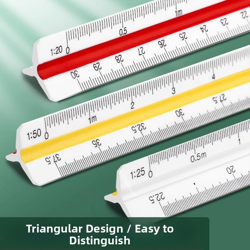 Триъгълен мащабен линейник за вътрешно архитектурно чертане, пластмасов, Liangzhi SLBLC