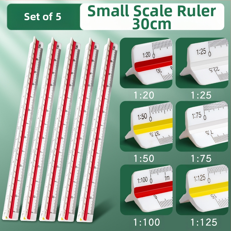 Триъгълен мащабен линейник за вътрешно архитектурно чертане, пластмасов, Liangzhi SLBLC