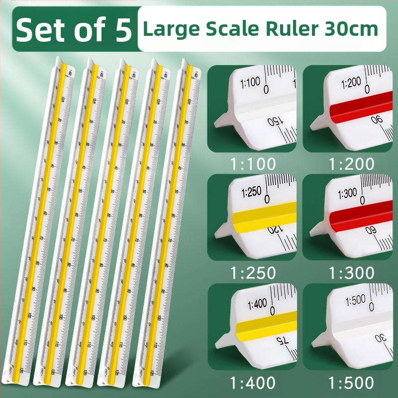 Триъгълен мащабен линейник за вътрешно архитектурно чертане, пластмасов, Liangzhi SLBLC