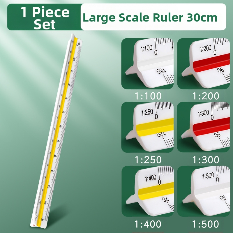 Триъгълен мащабен линейник за вътрешно архитектурно чертане, пластмасов, Liangzhi SLBLC
