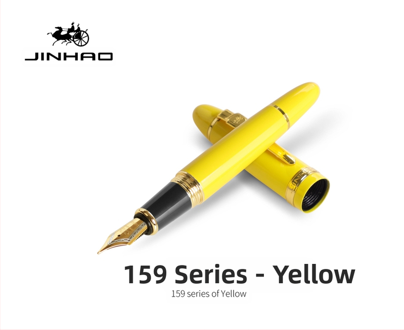 Jin Hao 159 sērijas irīdija parakstīšanas pildspalva, metāla korpuss, spirālveida tintes padeve, metāla uzgalis, drukāts logotips, pielāgošana