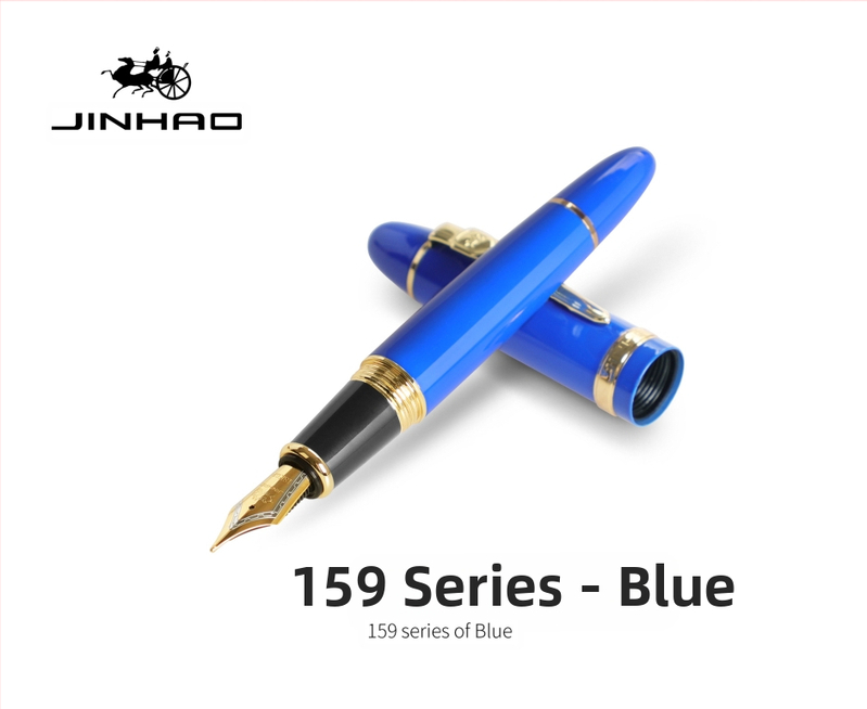 Jin Hao 159 sērijas irīdija parakstīšanas pildspalva, metāla korpuss, spirālveida tintes padeve, metāla uzgalis, drukāts logotips, pielāgošana