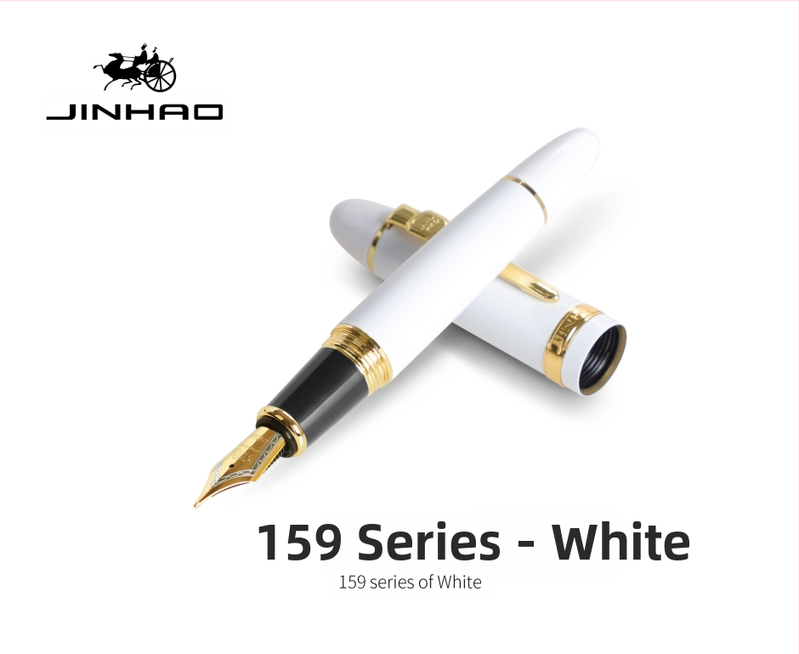 Jin Hao 159 sērijas irīdija parakstīšanas pildspalva, metāla korpuss, spirālveida tintes padeve, metāla uzgalis, drukāts logotips, pielāgošana
