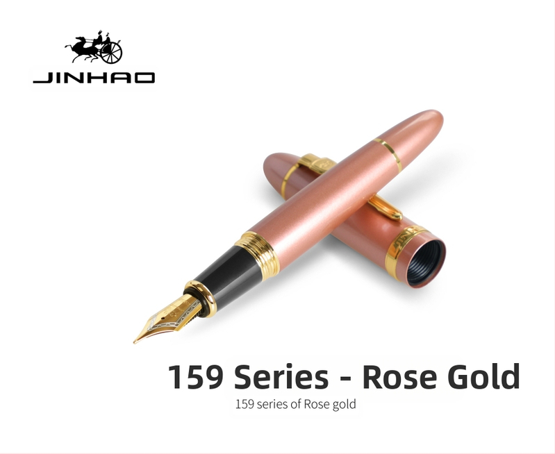 Jin Hao 159 sērijas irīdija parakstīšanas pildspalva, metāla korpuss, spirālveida tintes padeve, metāla uzgalis, drukāts logotips, pielāgošana