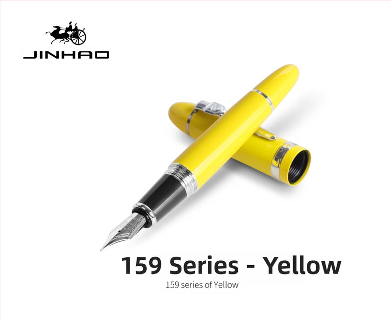 Jin Hao 159 sērijas irīdija parakstīšanas pildspalva, metāla korpuss, spirālveida tintes padeve, metāla uzgalis, drukāts logotips, pielāgošana