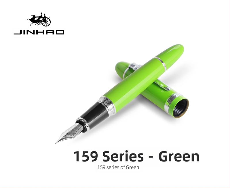 Jin Hao 159 sērijas irīdija parakstīšanas pildspalva, metāla korpuss, spirālveida tintes padeve, metāla uzgalis, drukāts logotips, pielāgošana