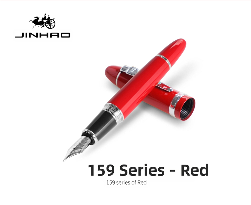 Jin Hao 159 sērijas irīdija parakstīšanas pildspalva, metāla korpuss, spirālveida tintes padeve, metāla uzgalis, drukāts logotips, pielāgošana