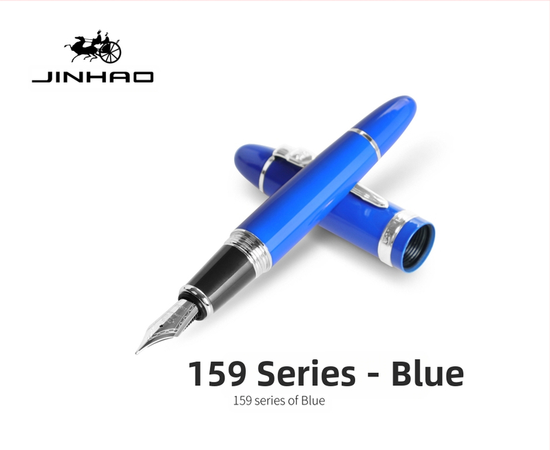 Jin Hao 159 sērijas irīdija parakstīšanas pildspalva, metāla korpuss, spirālveida tintes padeve, metāla uzgalis, drukāts logotips, pielāgošana