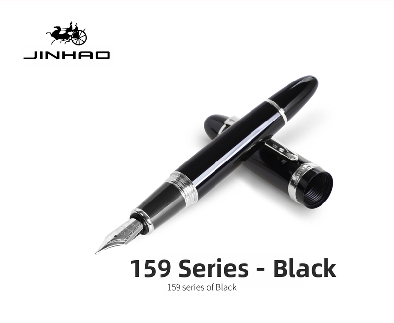 Jin Hao 159 sērijas irīdija parakstīšanas pildspalva, metāla korpuss, spirālveida tintes padeve, metāla uzgalis, drukāts logotips, pielāgošana