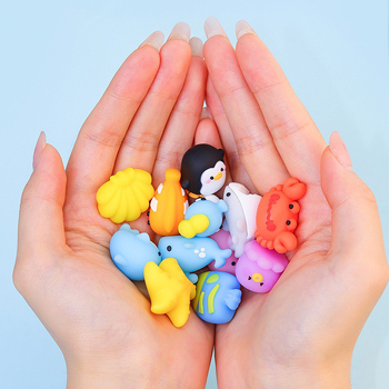 Keqijia 3D γόμα διόρθωσης με σχήμα θαλάσσιων ζώων σε κουβά, υλικό TPR, για παιδιά και μαθητές