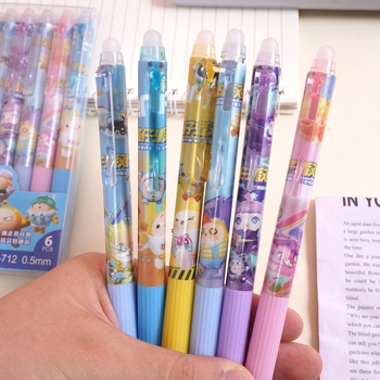 Wenlai Cartoon Διαγραψιμη Γέλη Στυλό, Πλαστικό Κέλυφος, Κουμπί Πατήματος, Θερμικό Μελάνι