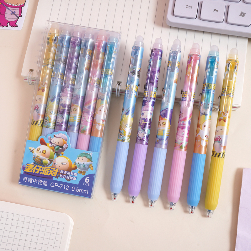 Wenlai Cartoon Διαγραψιμη Γέλη Στυλό, Πλαστικό Κέλυφος, Κουμπί Πατήματος, Θερμικό Μελάνι